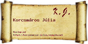 Korcsmáros Júlia névjegykártya