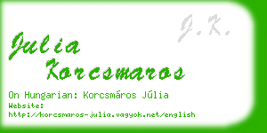 julia korcsmaros business card