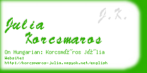 julia korcsmaros business card